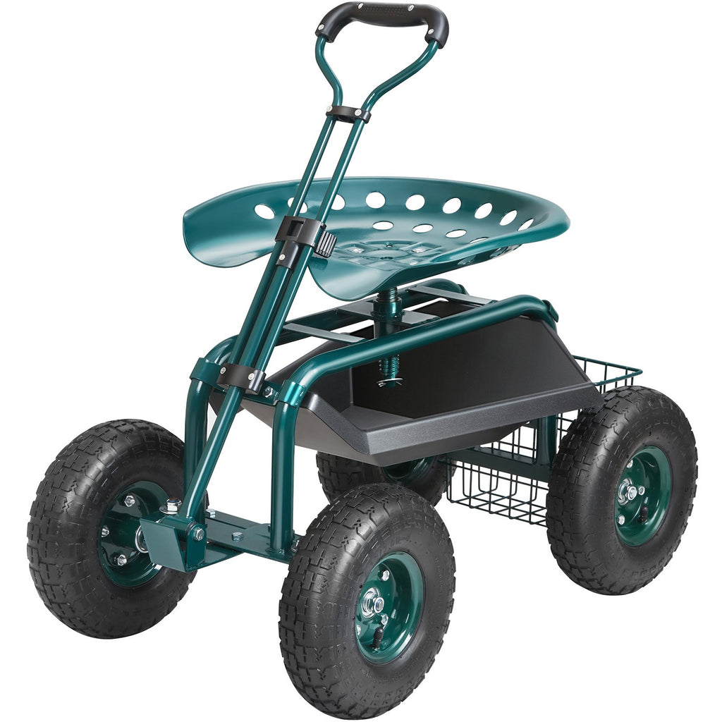 Sodo kėdutė su ratukais VEVOR TC4501S-GN, 136 kg apkrova
