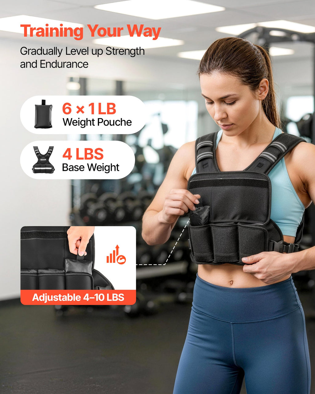 Reguliuojama svorio liemenė VEVOR JS-VEST006-3, 4,7 kg