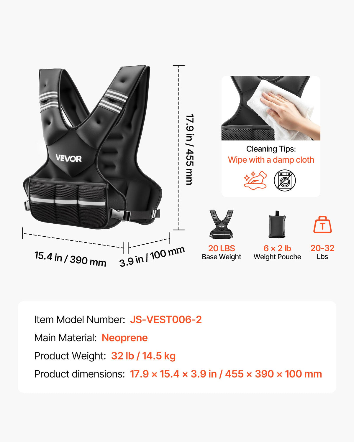Reguliuojama svorio liemenė VEVOR JS-VEST006-2, 14,5 kg