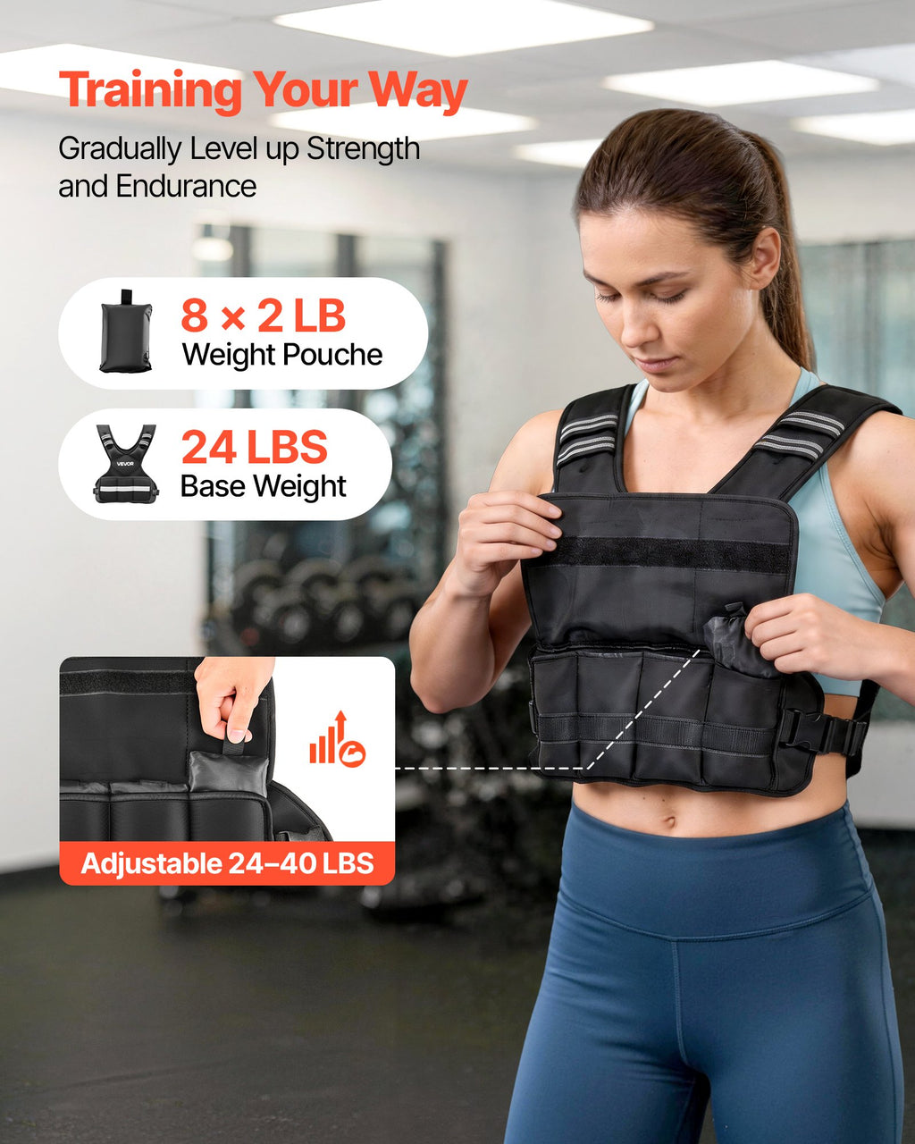 Reguliuojama svorio liemenė VEVOR JS-VEST006-4, 18,3 kg