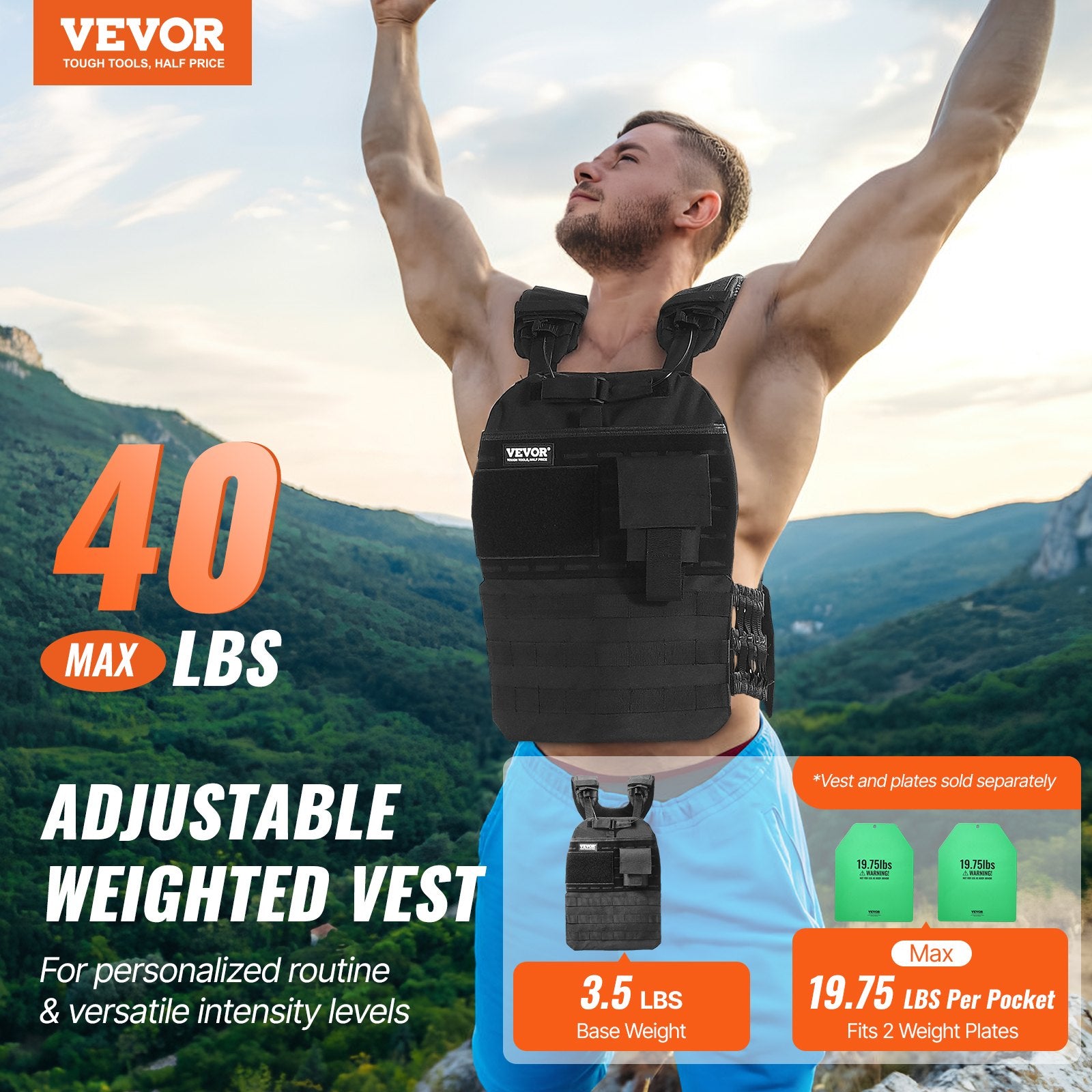 Svorio liemenė VEVOR JS-VEST010, iki 18 kg (40 lb)