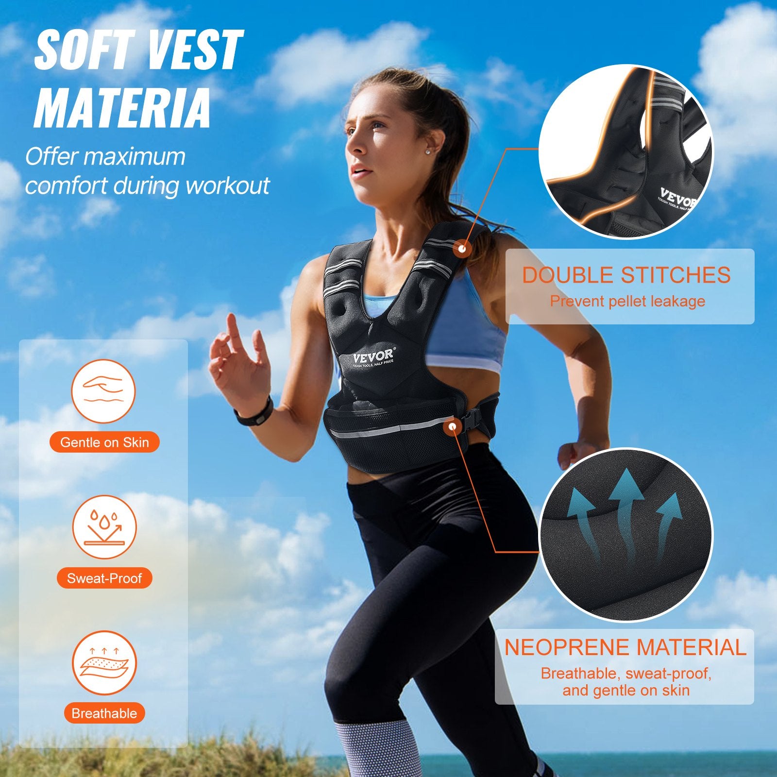 Reguliuojama svorio liemenė VEVOR JS-VEST006-2, 9–14,5 kg