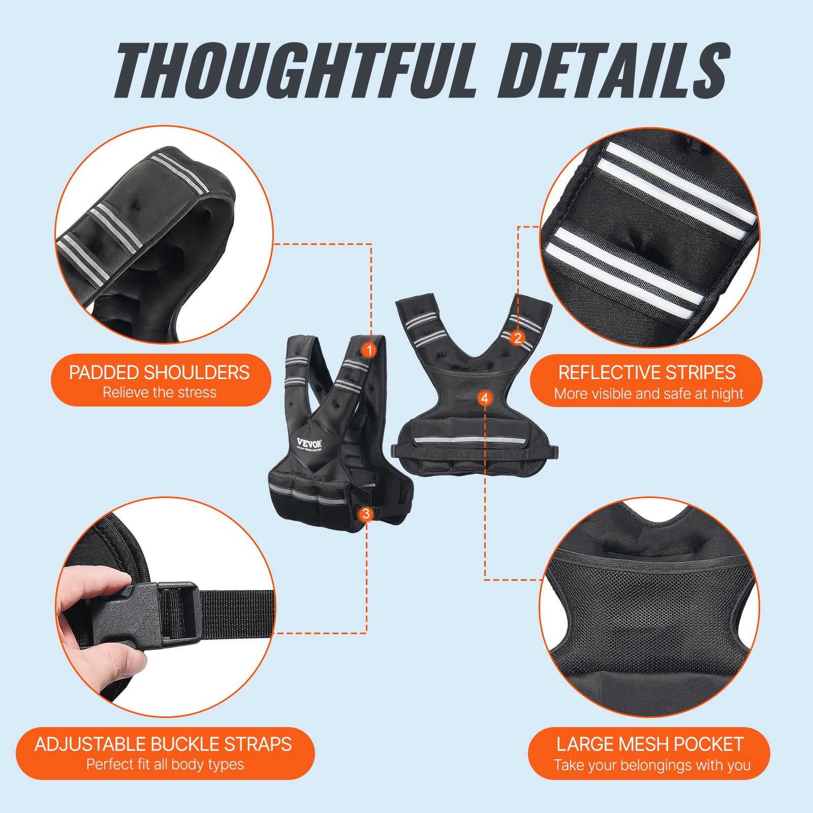 Reguliuojama svorio liemenė VEVOR JS-VEST006-2, 9–14,5 kg