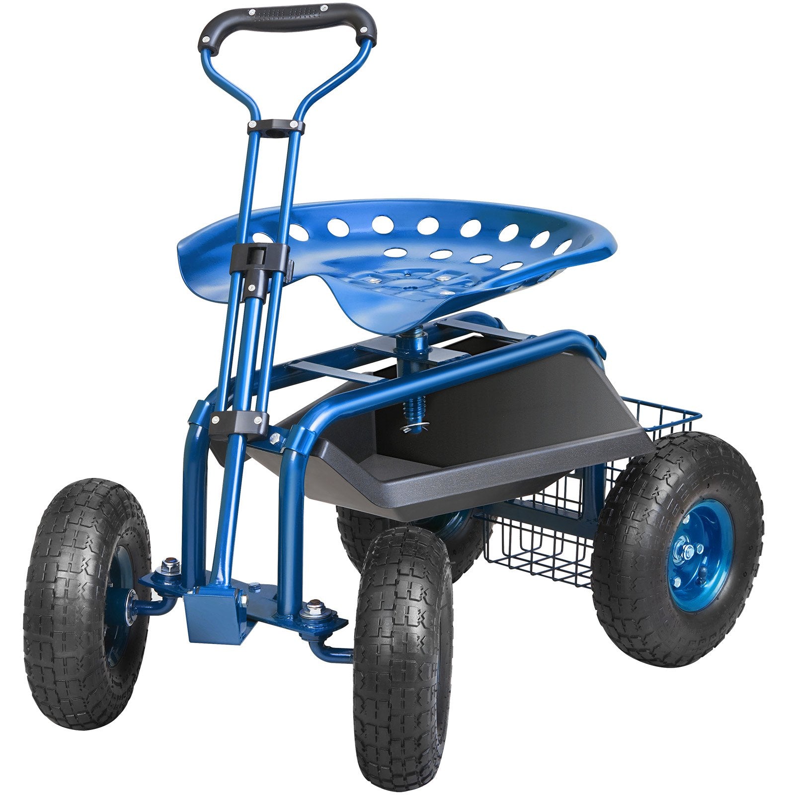 Sodo kėdutė su ratukais VEVOR TC4501S-BL, 136 kg apkrova