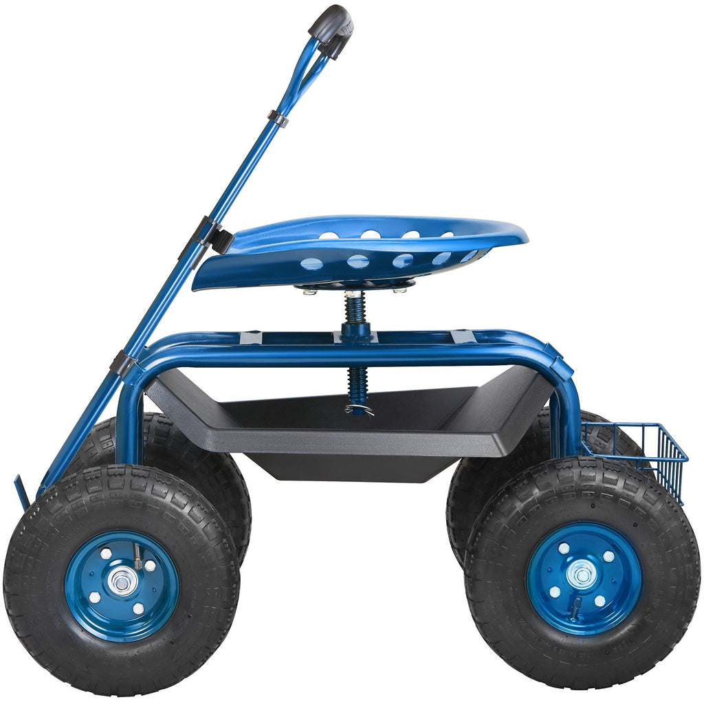Sodo kėdutė su ratukais VEVOR TC4501S-BL, 136 kg apkrova