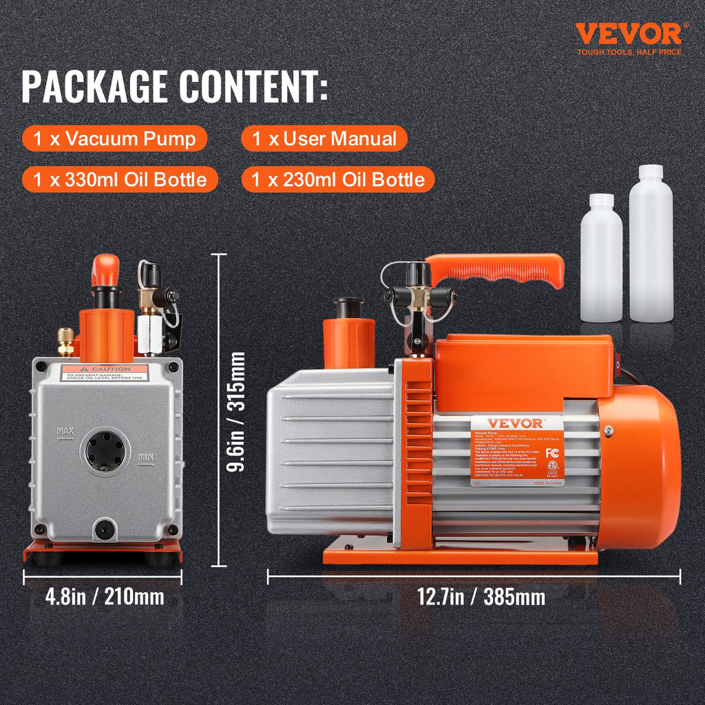 Vakuuminis siurblys VEVOR VP245, 142 l/min.