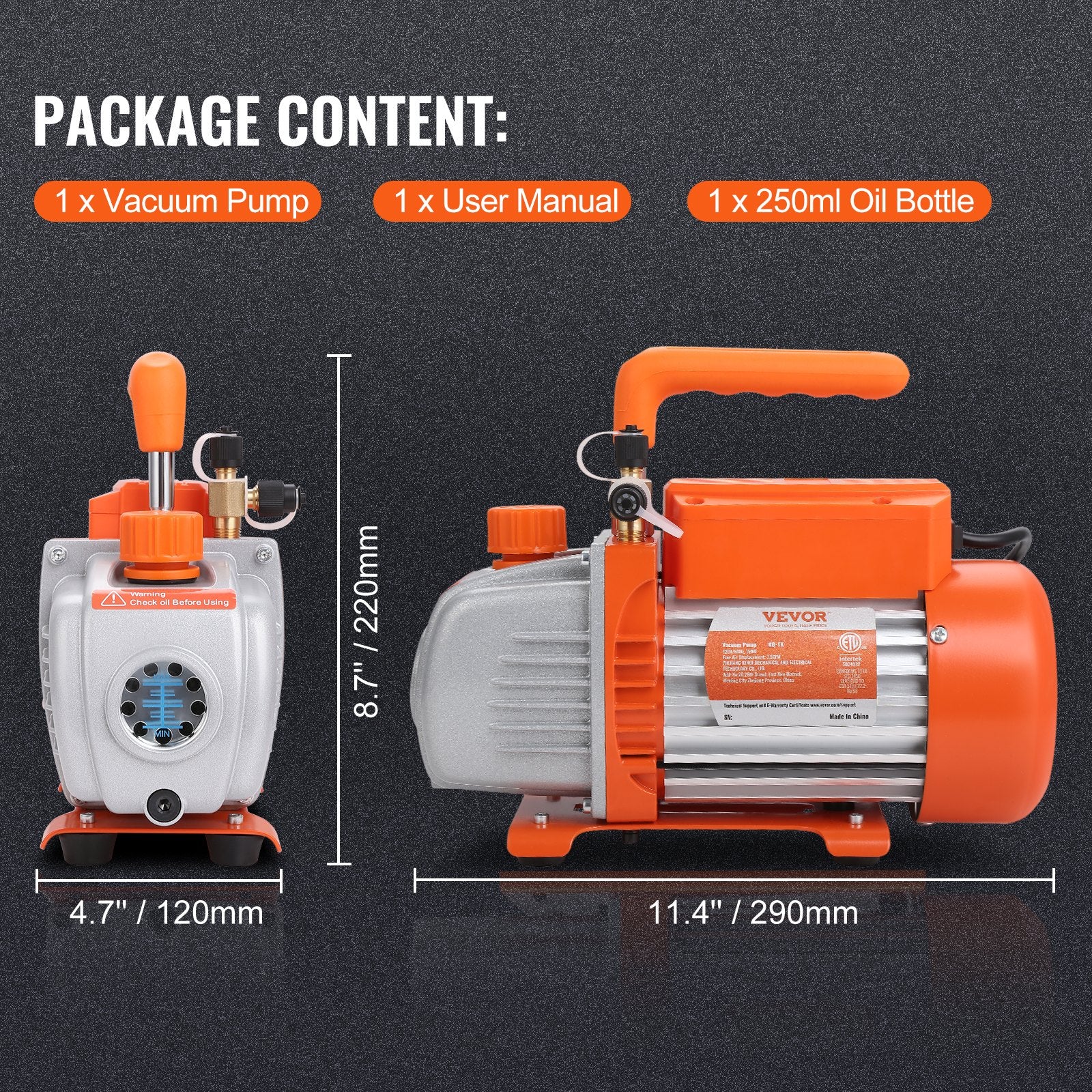 Vakuuminis siurblys VEVOR TW-1K, 3,5 CFM