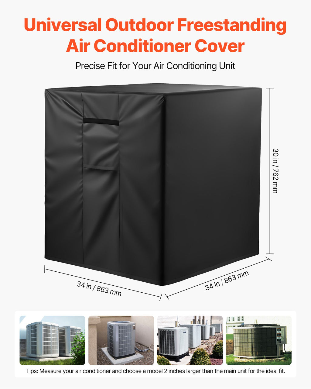 Oro kondicionieriaus uždangalas VEVOR FT-SZ34, 863 x 812 x 762 mm