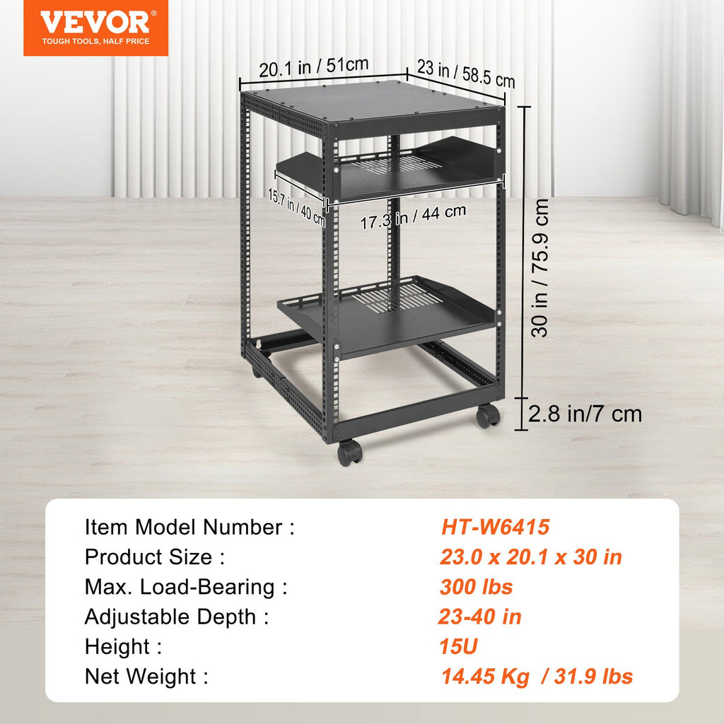 Atvira serverio spinta VEVOR HT-W6415, 15U