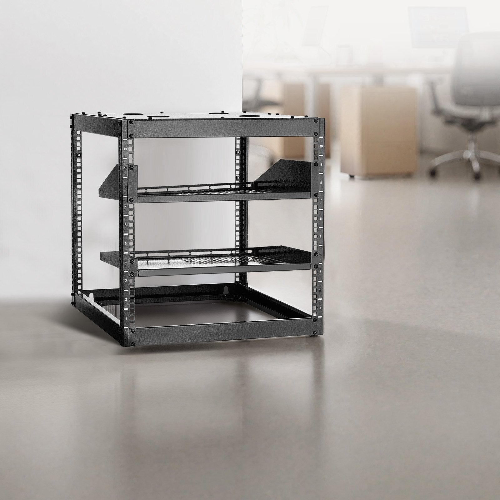 Atviro rėmo tinklo spinta VEVOR SPT-504-10A, 10U
