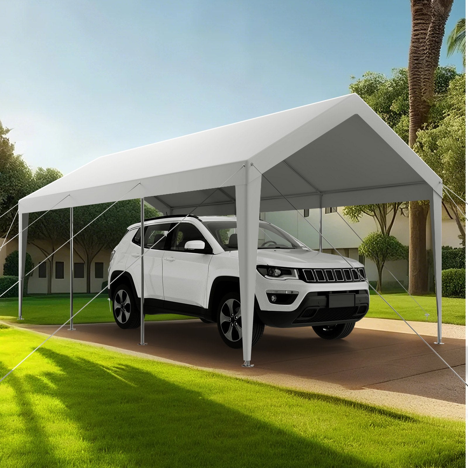 Automobilių stoginė VEVOR SXYJSCK-KFS1020FT-W, 3 x 6 m