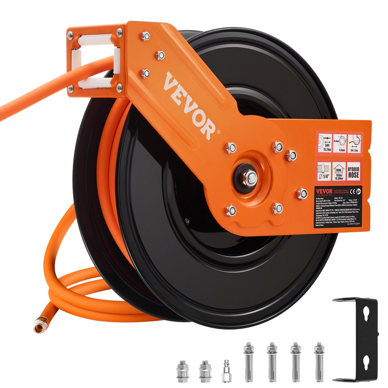 Automatinė oro žarnos ritė VEVOR NT-A15, 15,24 m