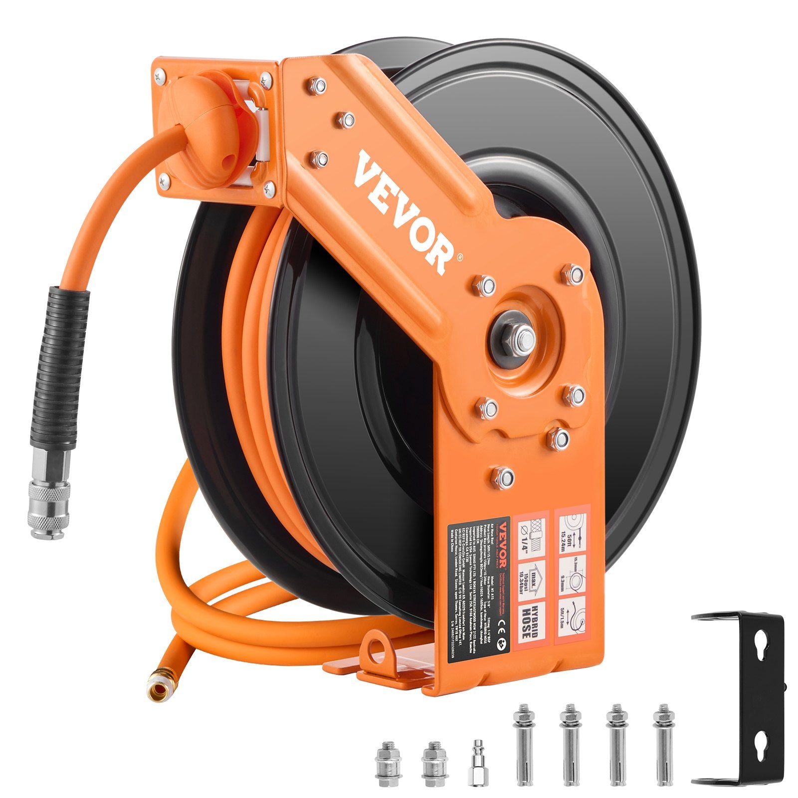 Automatinė oro žarnos ritė VEVOR NT-A15, 15,24 m
