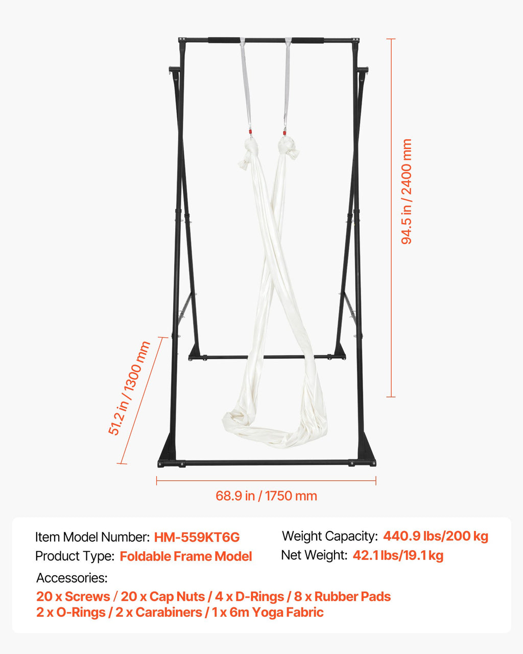 Oro jogos stovas VEVOR HM-559KT6R, 200 kg apkrova