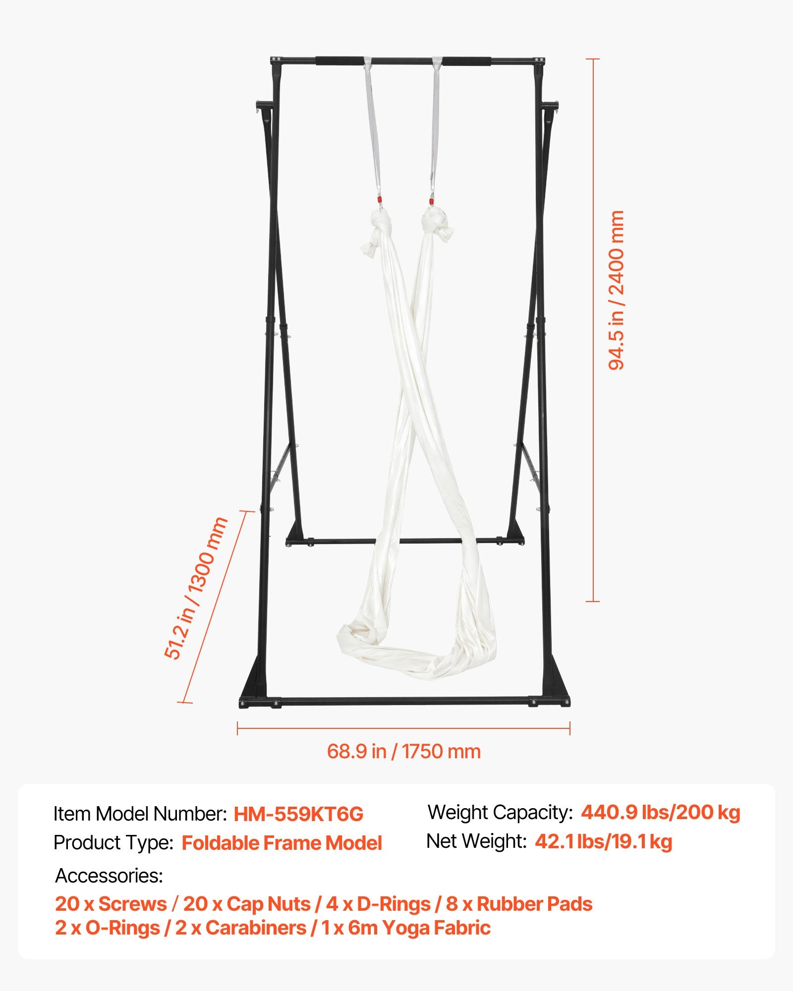 Oro jogos stovas VEVOR HM-559KT6R, 200 kg apkrova