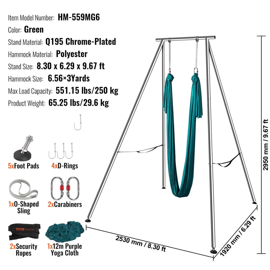 Oro jogos stovas su hamaku VEVOR HM-559MG6, 250 kg keliamoji galia