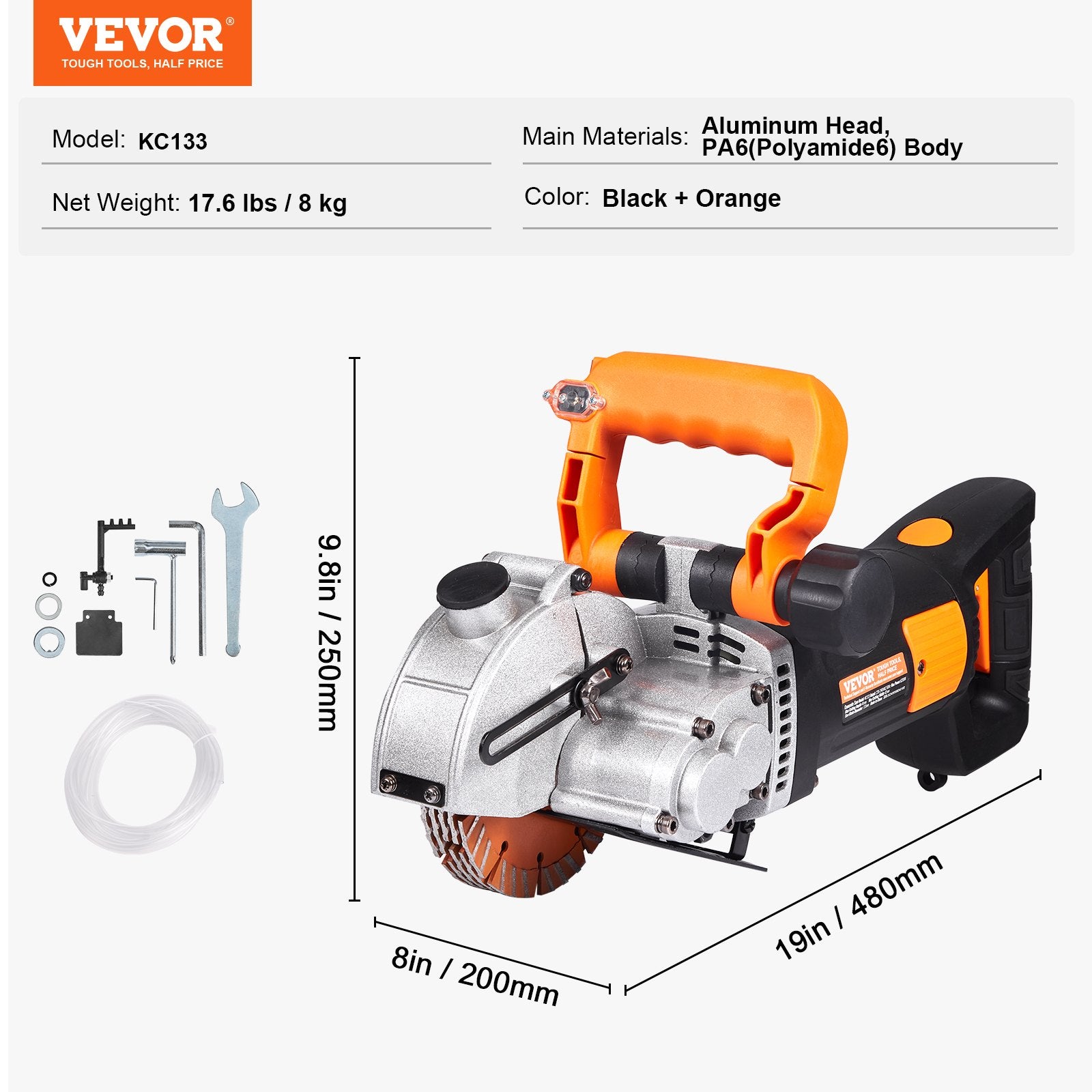 Mūro freza VEVOR KC133, 2500W