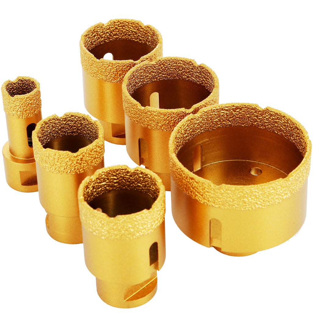 Deimantinių karūnų rinkinys VEVOR, 6 vnt., 20-68 mm
