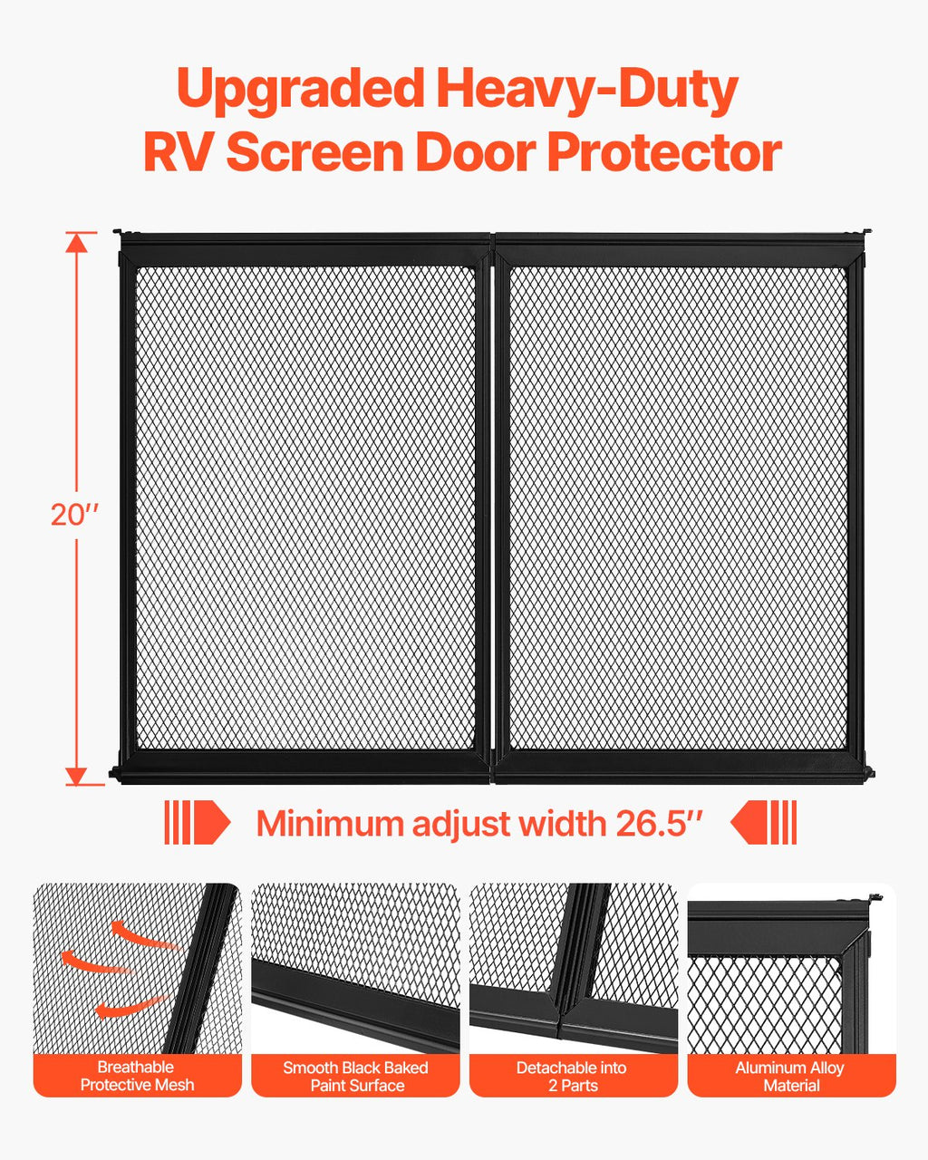 Kemperio durų apsauginės grotelės VEVOR SZJJPMMC, 673,1 x 508 mm