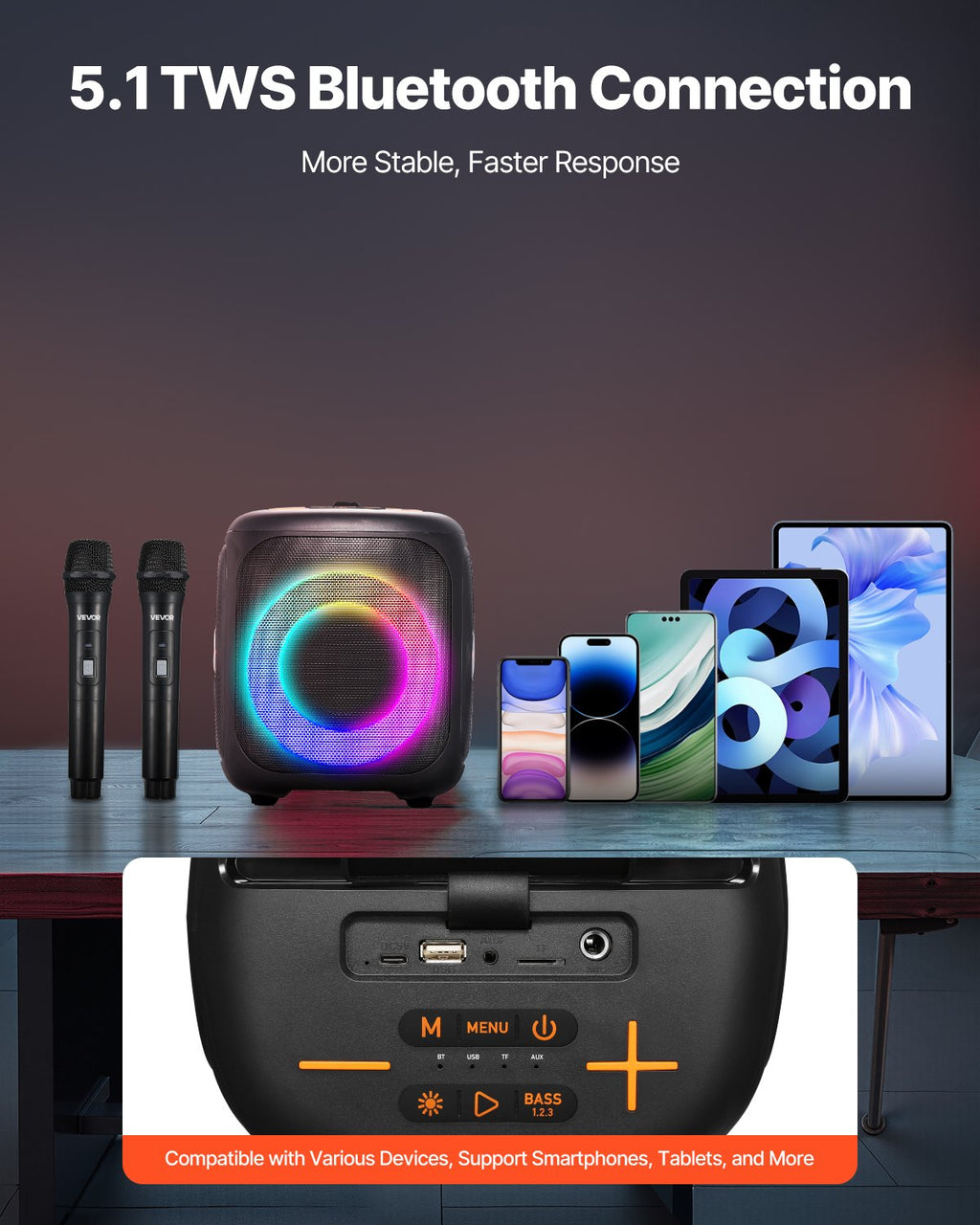 Karaoke sistema VEVOR AP-2401, 15W