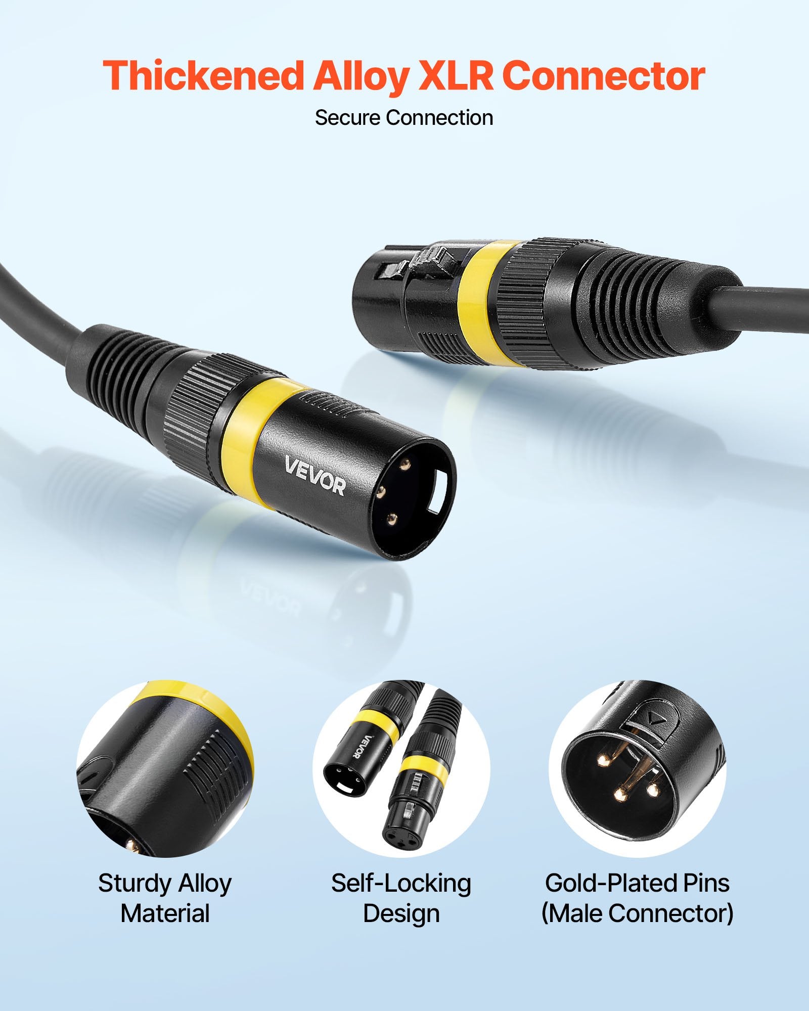 XLR kabelių rinkinys VEVOR XY-XLR-100FT-2PK, 30,48 m