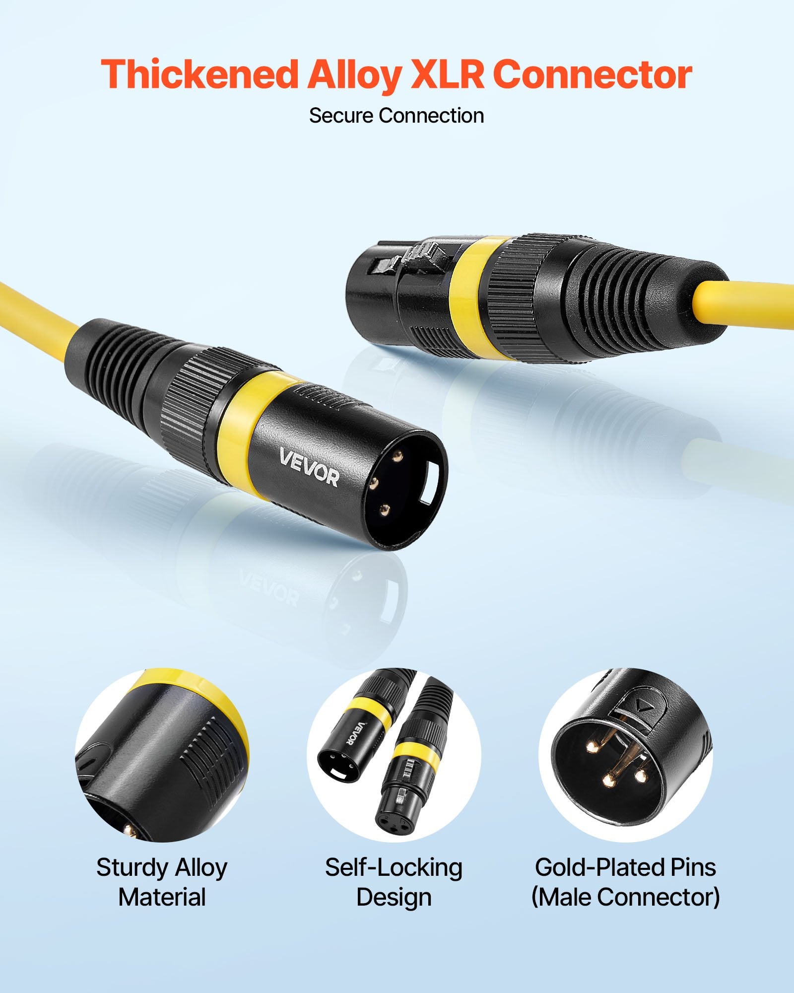 XLR kabelių rinkinys VEVOR XY-XLR-15FT-6PK, 4,57 m, 6 vnt.