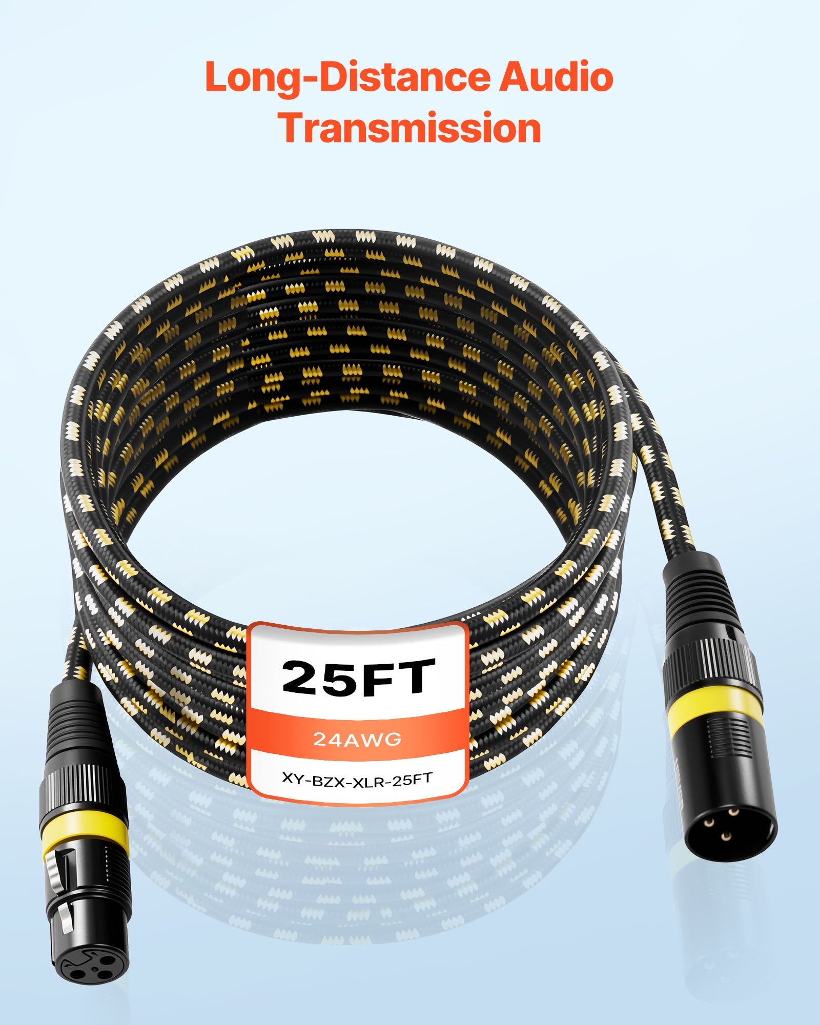 XLR kabelių rinkinys VEVOR XY-BZX-XLR-25FT-6PK, 7,62 m (6 vnt.)