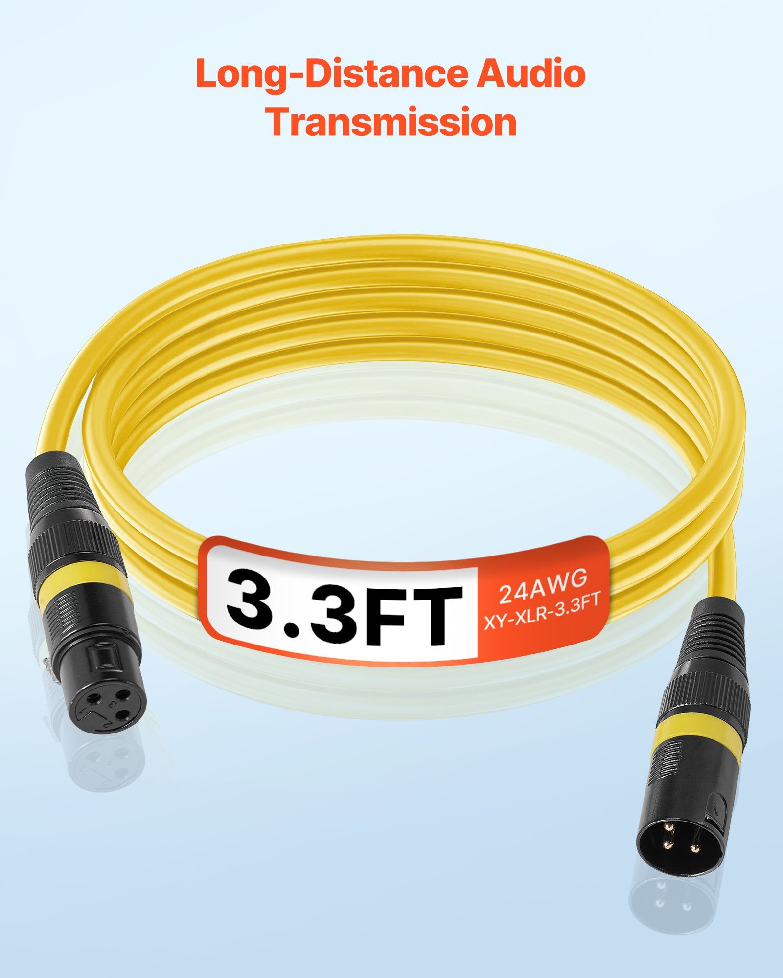 XLR kabelių rinkinys VEVOR XY-XLR-3.3FT-10PK, 10 vnt. (1 m)