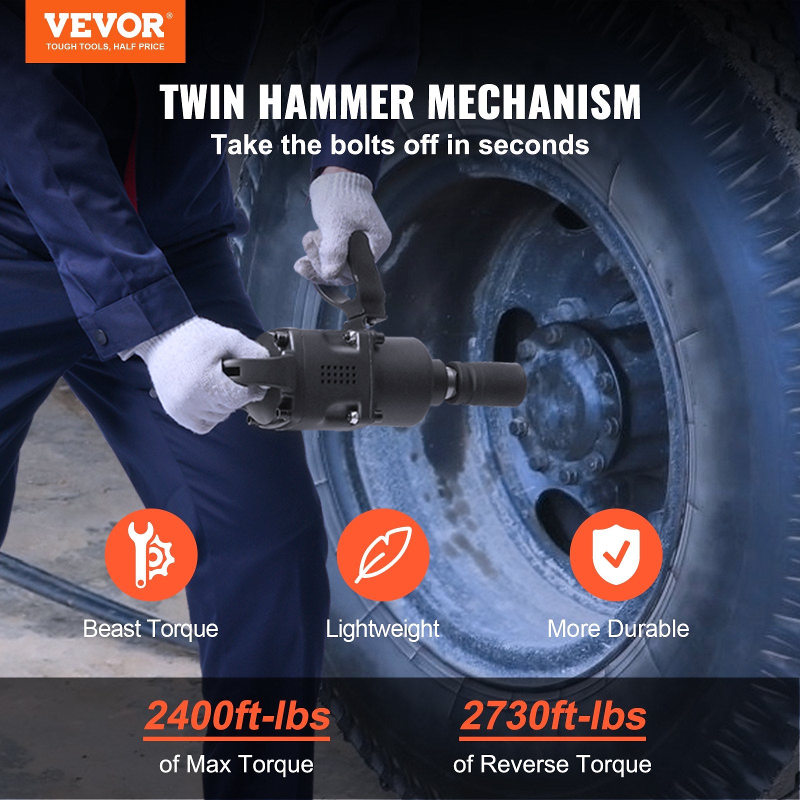 Pneumatinis veržliasukis VEVOR 1", 3690,5 Nm