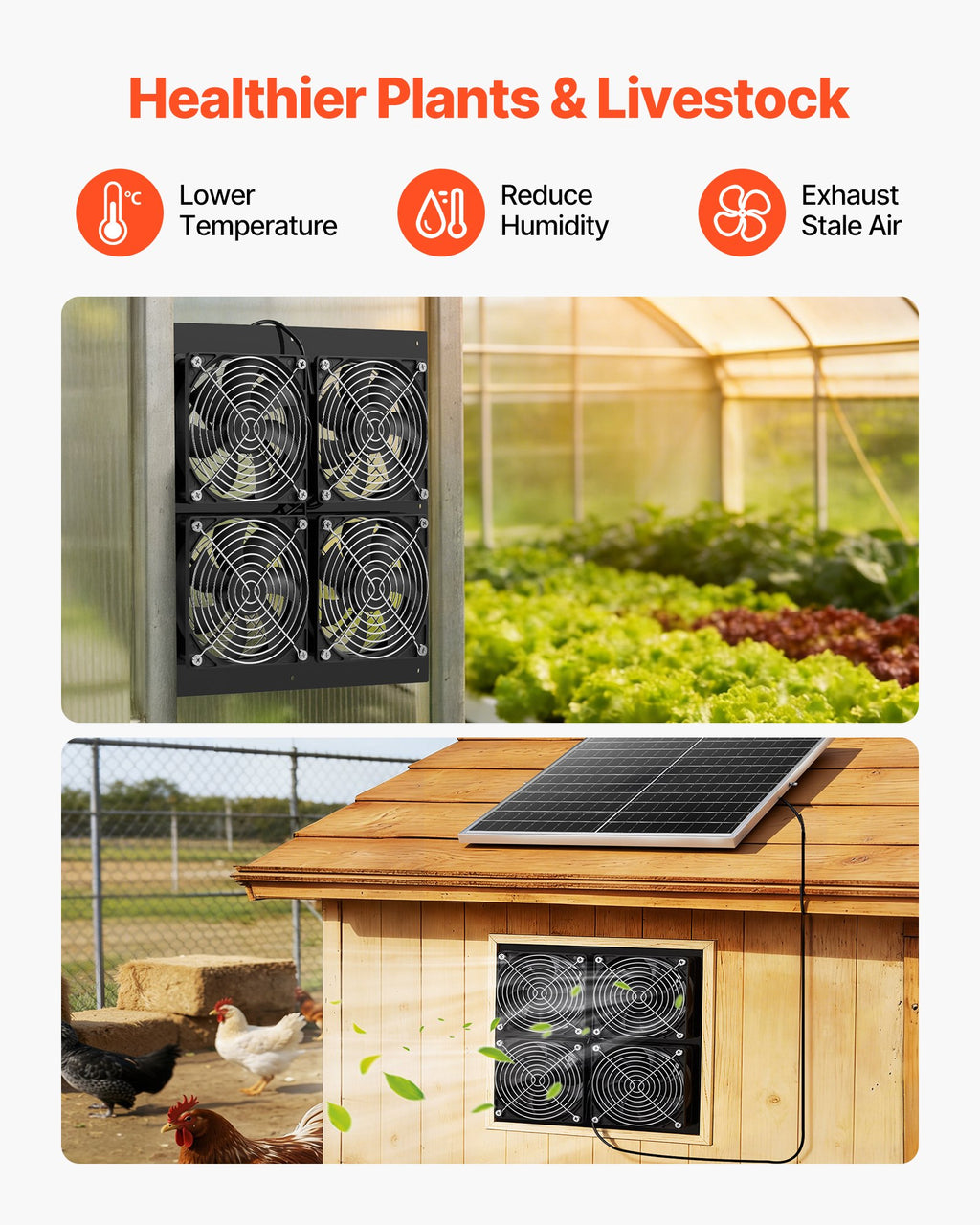 Saulės energija varomas ventiliatorius VEVOR 25W-XC12025X12Z, 25W