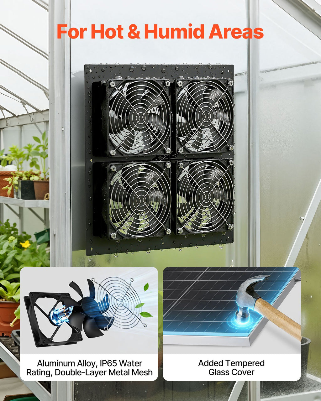 Saulės energija varomas ventiliatorius VEVOR 25W-XC12025X12Z, 25W