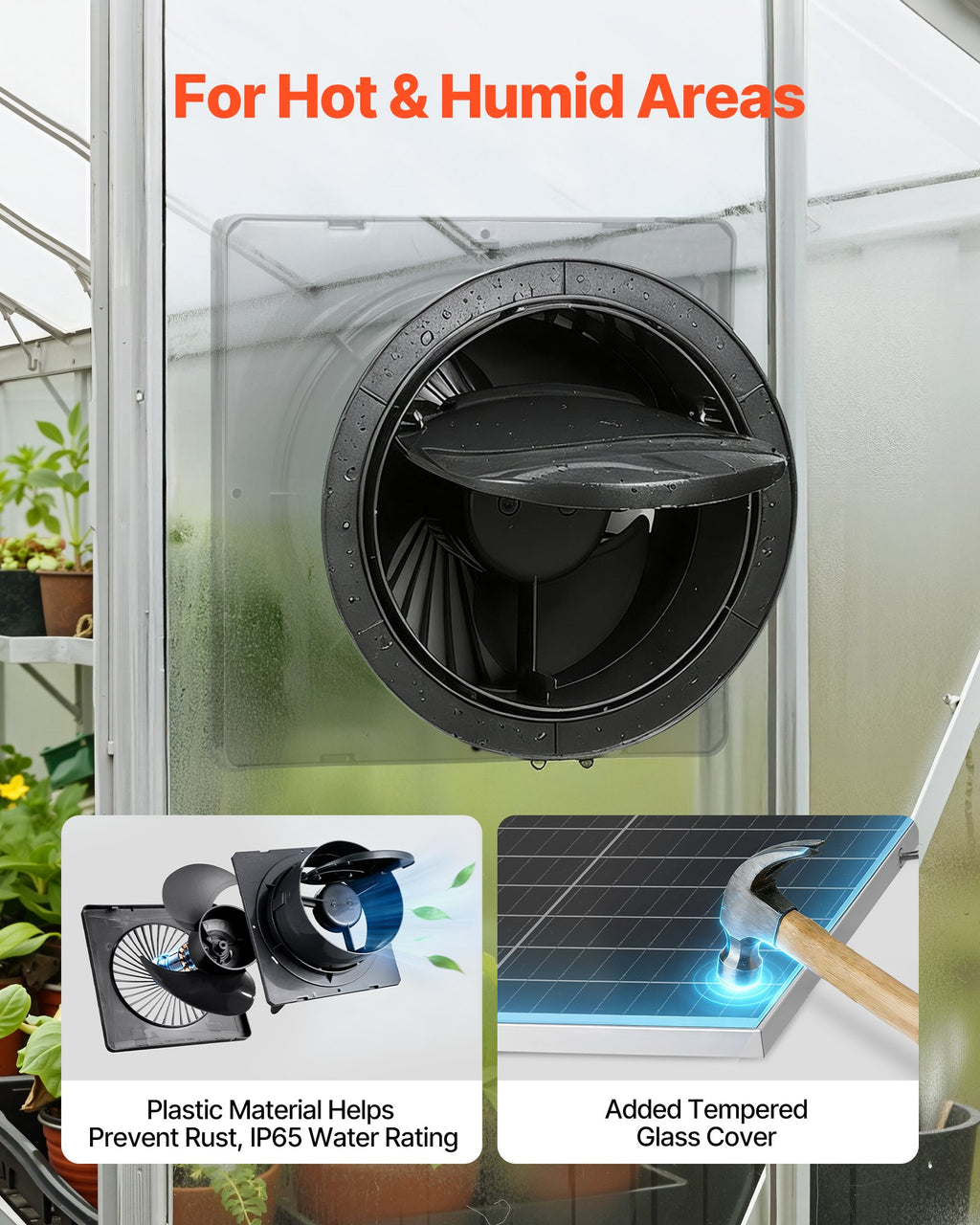Saulės energija varomas ventiliatorius VEVOR JRD-05, 20W