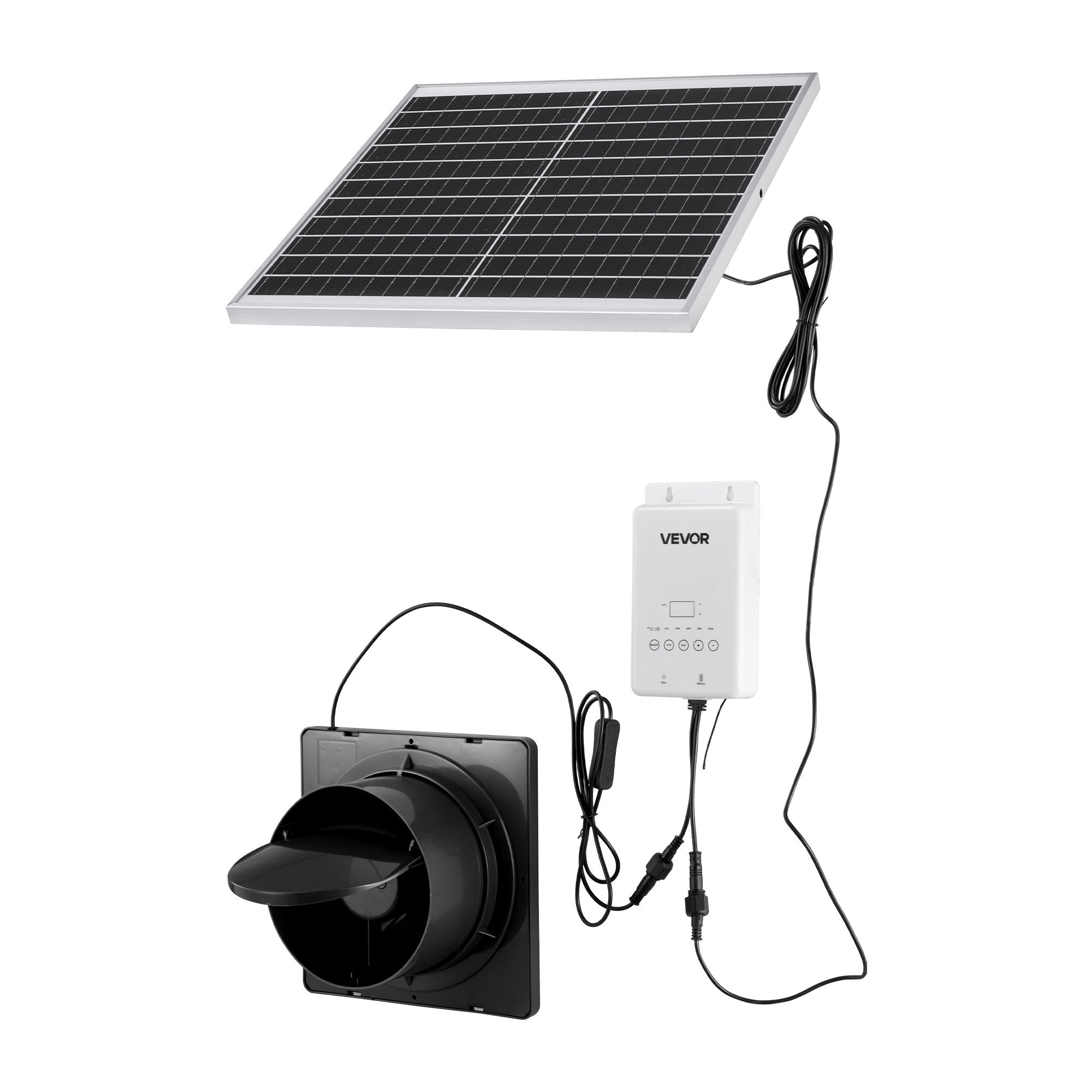 Saulės energija varomas ventiliatorius VEVOR JRD-05, 20W