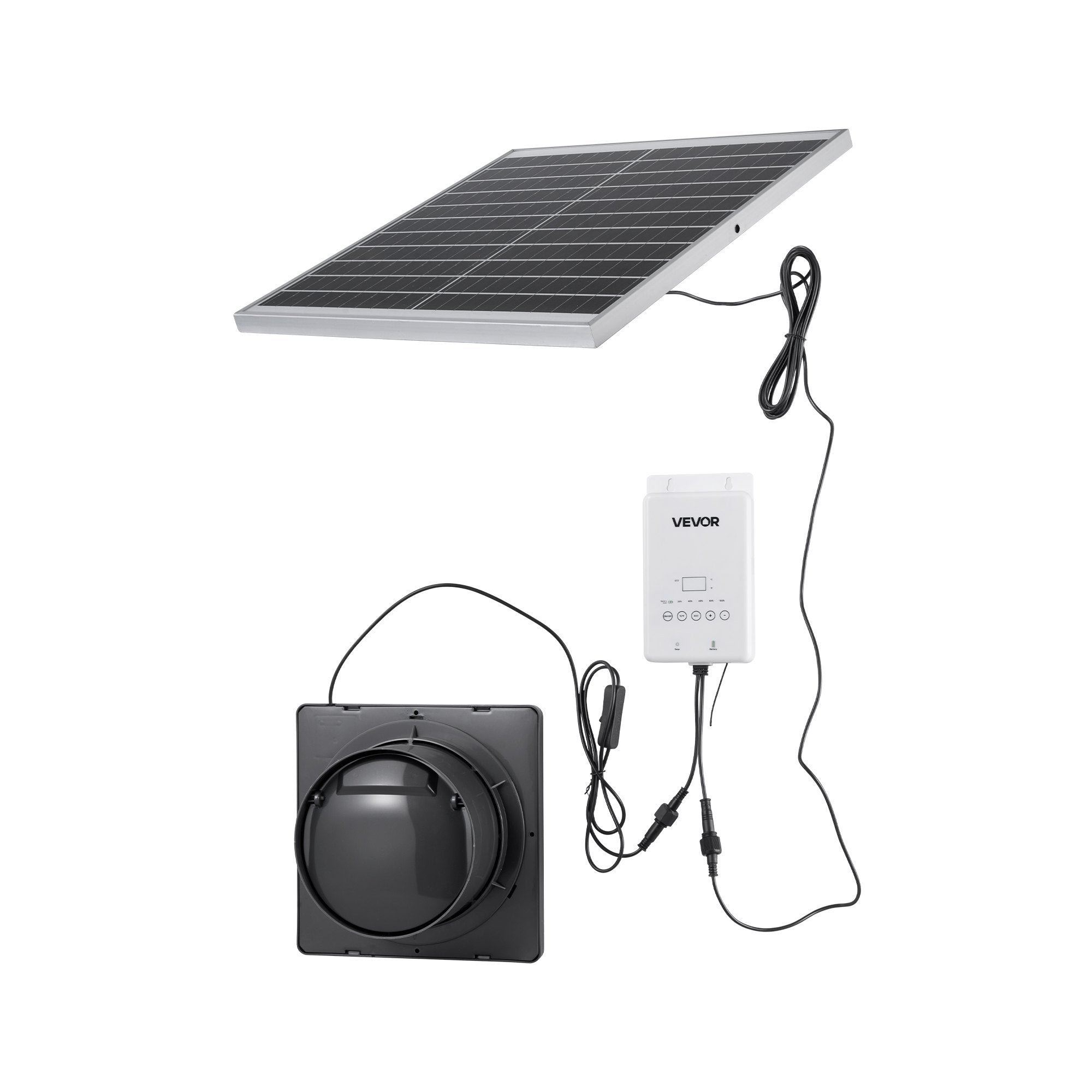 Saulės energija varomas ventiliatorius VEVOR JRD-05, 20W