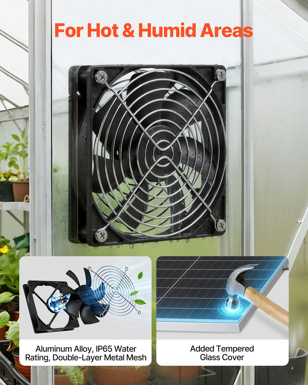 Saulės energija varomas ventiliatorius VEVOR 30W-XC12025X12Z, 30 W