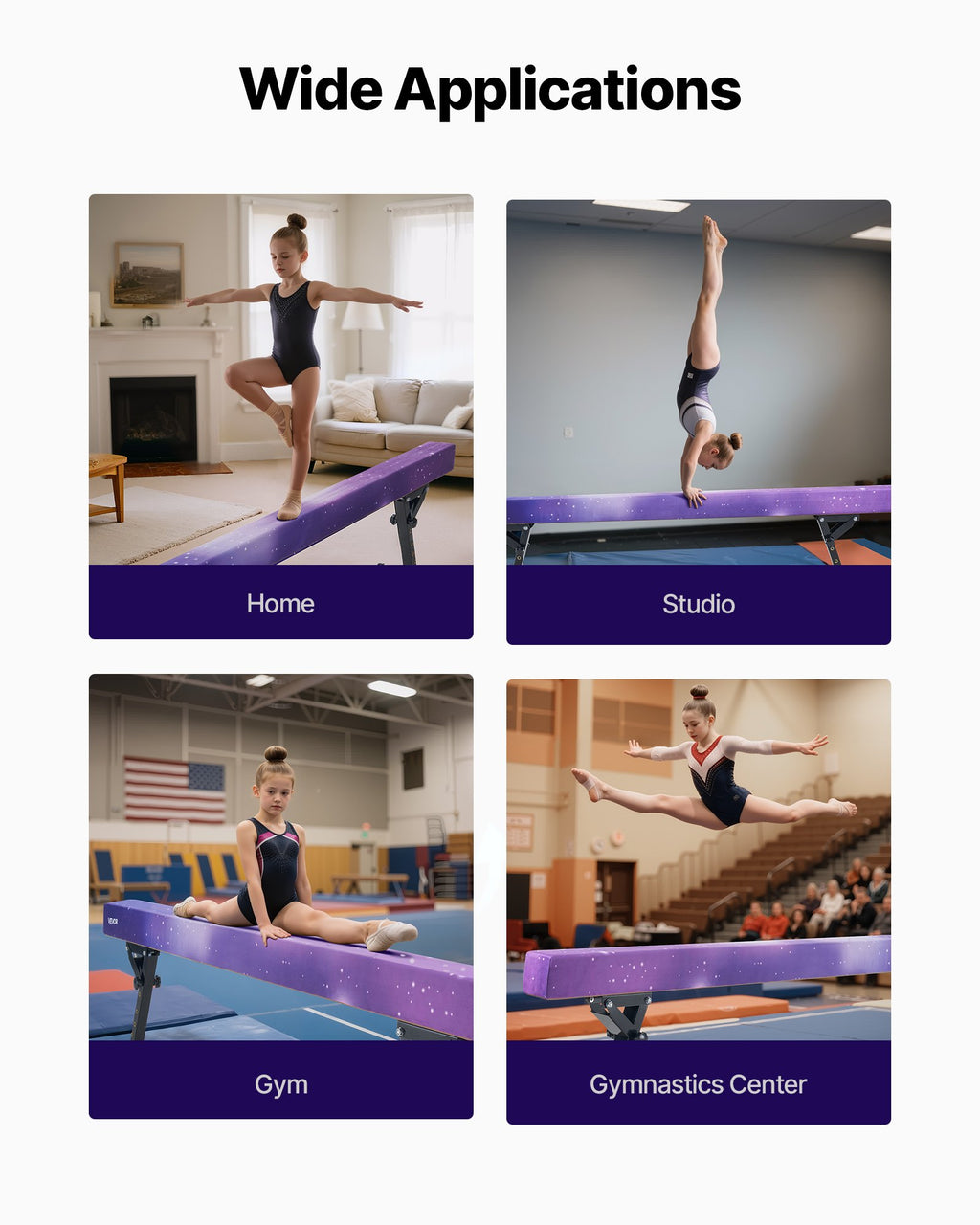Gimnastikos buomas VEVOR SWC8WSU1, 2,45 m ilgio