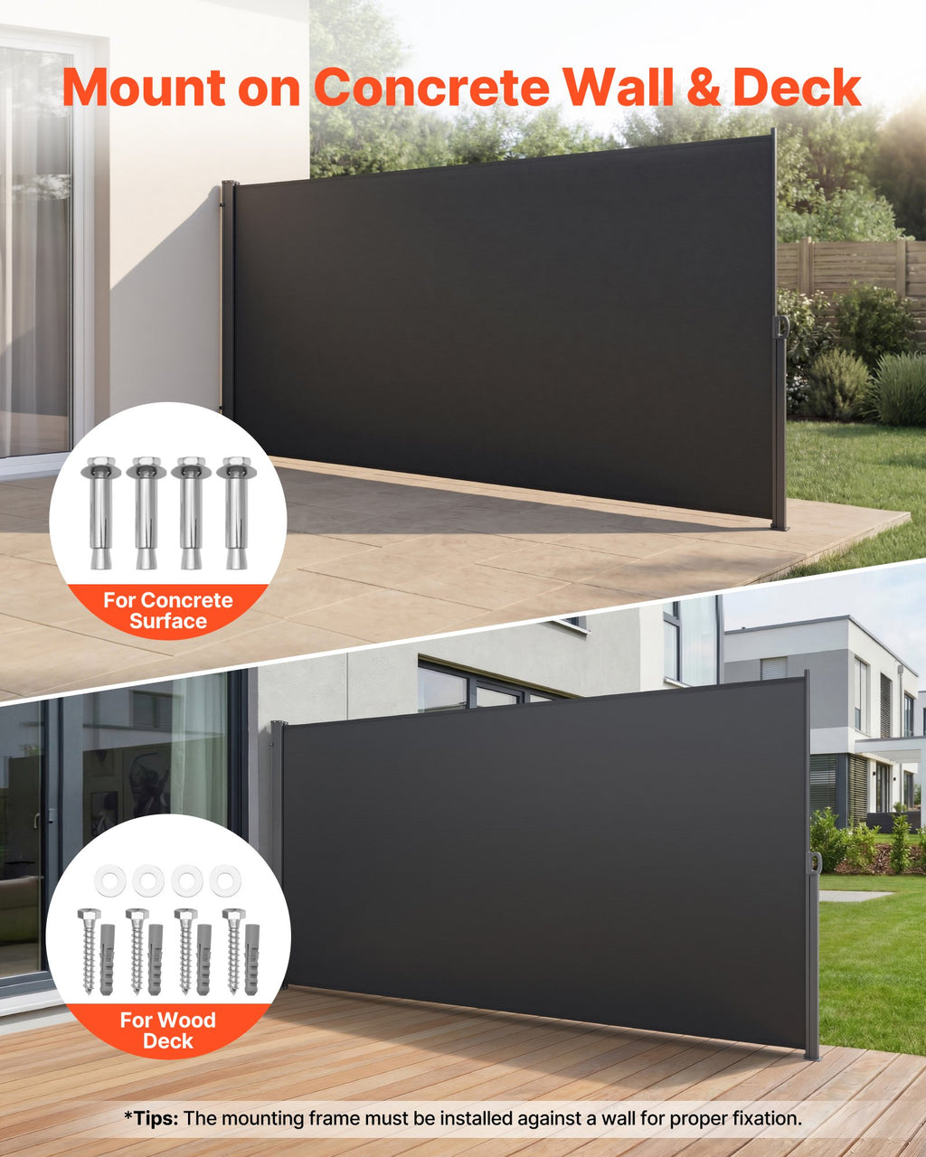 Ištraukiama šoninė markizė VEVOR H038-3, 185 x 420 cm