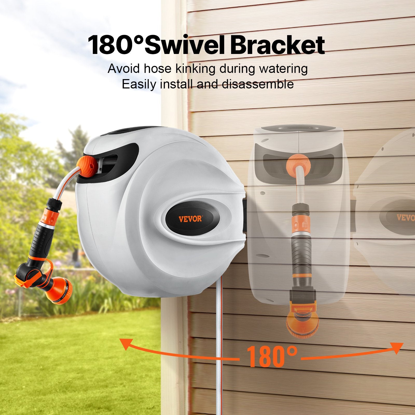 Automatinė sodo žarnos ritė VEVOR XW30-1/2, 30 m