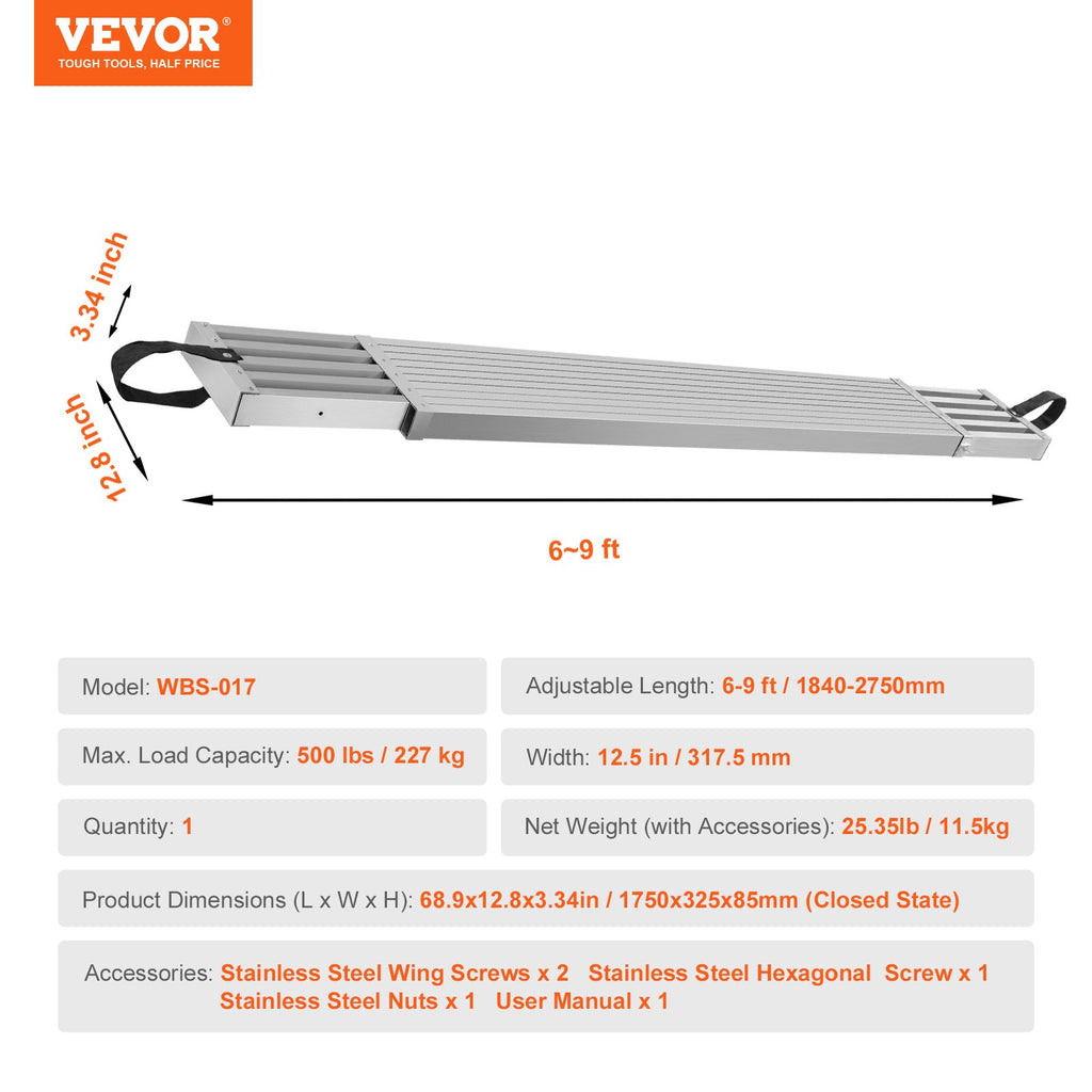 Teleskopinė pastolių platforma VEVOR WBS-017, 1,8–2,7 m