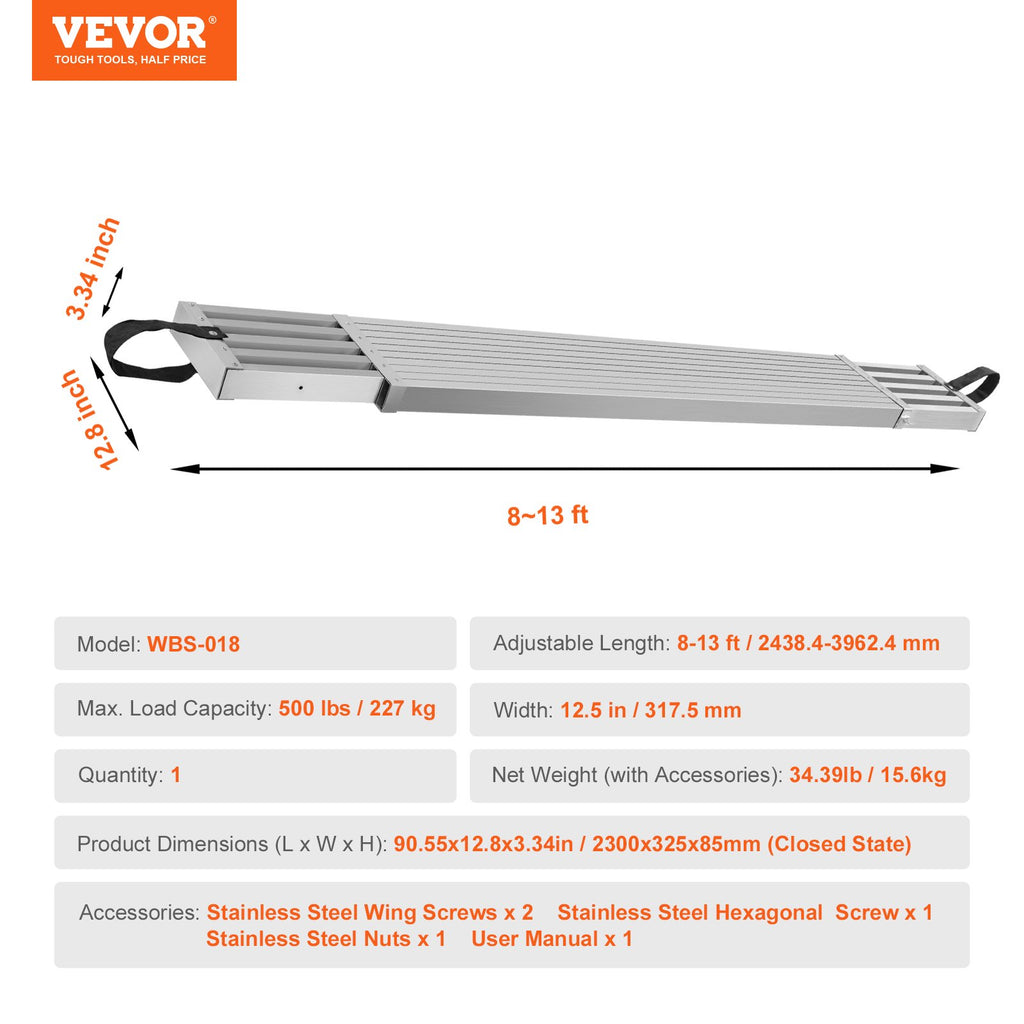 Teleskopinė pastolių platforma VEVOR WBS-018, 2,4–4 m