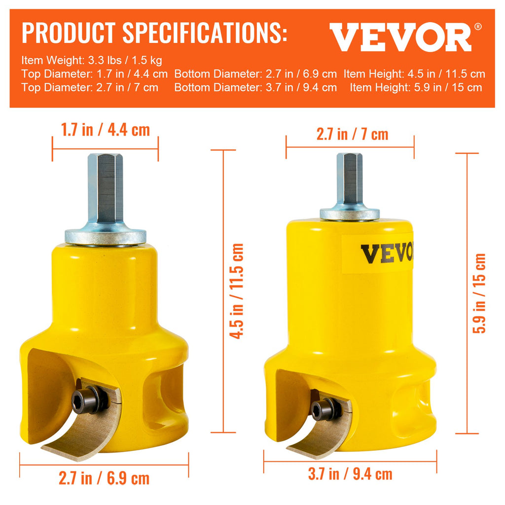 Kaiščių pjovimo rinkinys VEVOR Home Master Kit, 25,4 mm ir 50,8 mm skersmens