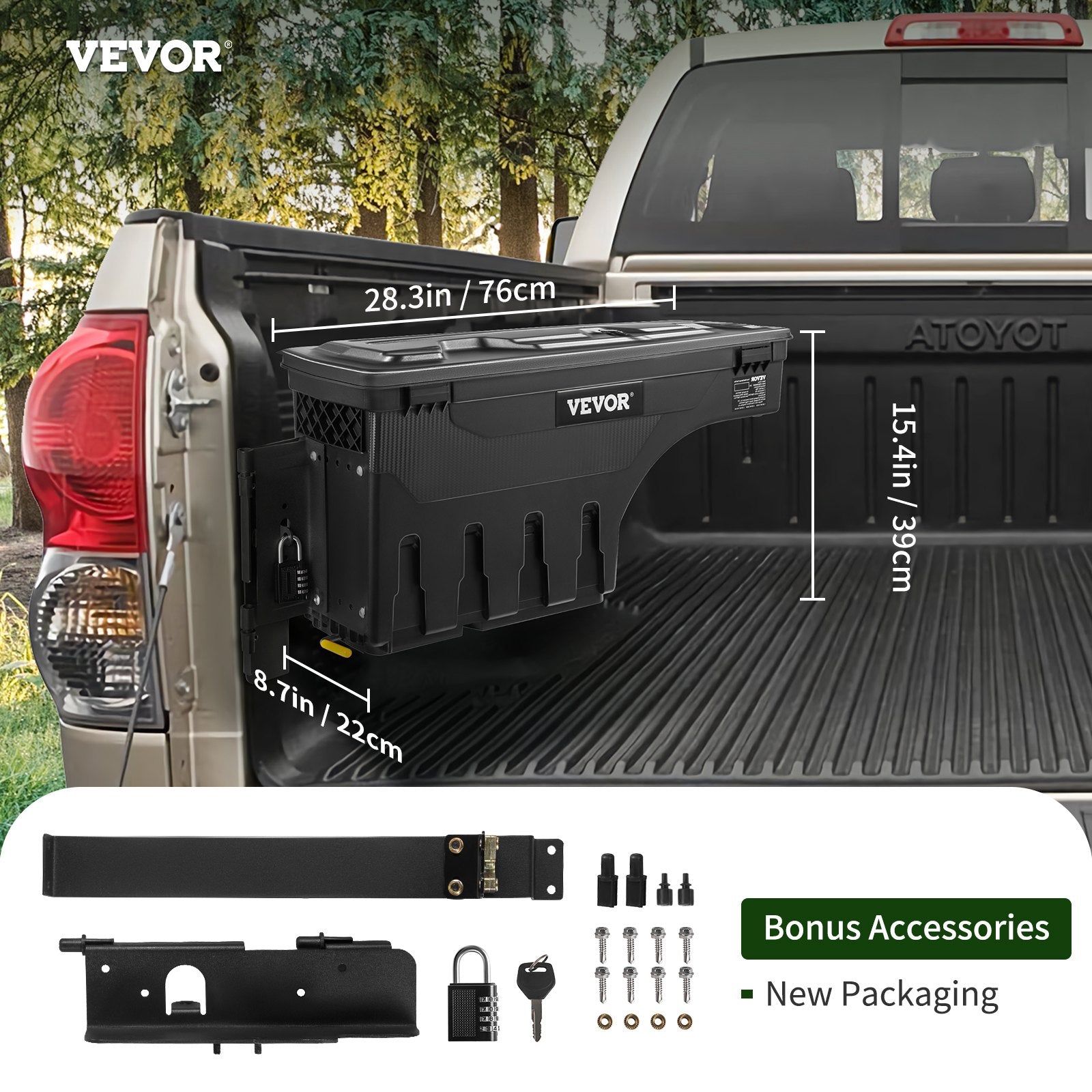 Pikapo kėbulo daiktadėžė VEVOR Toyota Tundra (2007-2021), 25 l talpa