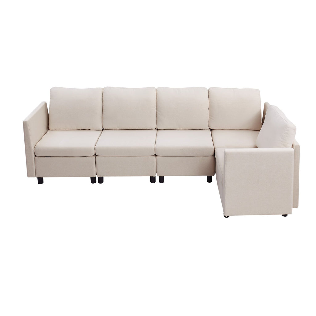 Modulinė kampinė sofa VEVOR SS001-5, 5 vietų su daiktadėžėmis
