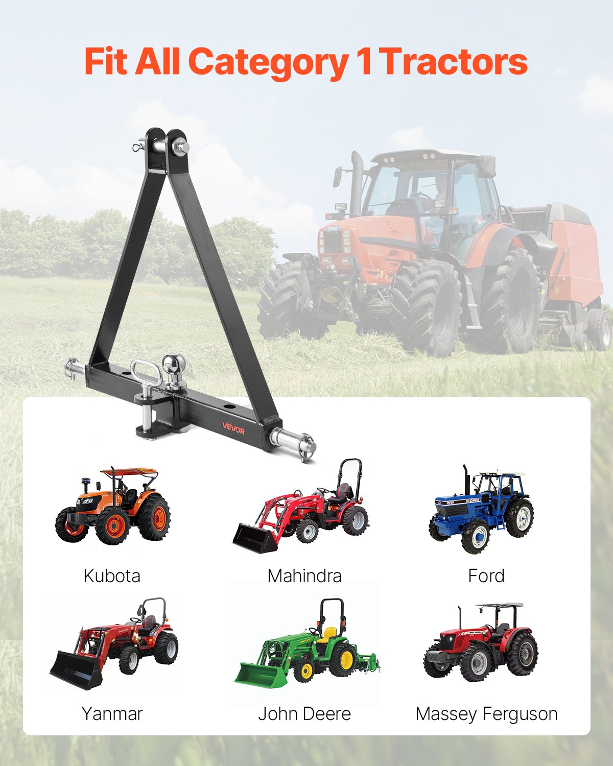3 taškų pakabos adapteris VEVOR S-07, 2720 kg keliamoji galia