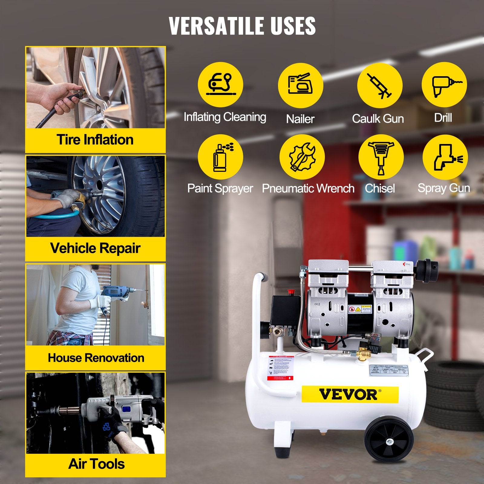 Oro kompresorius VEVOR 850-11-14L, 18 l, 850 W