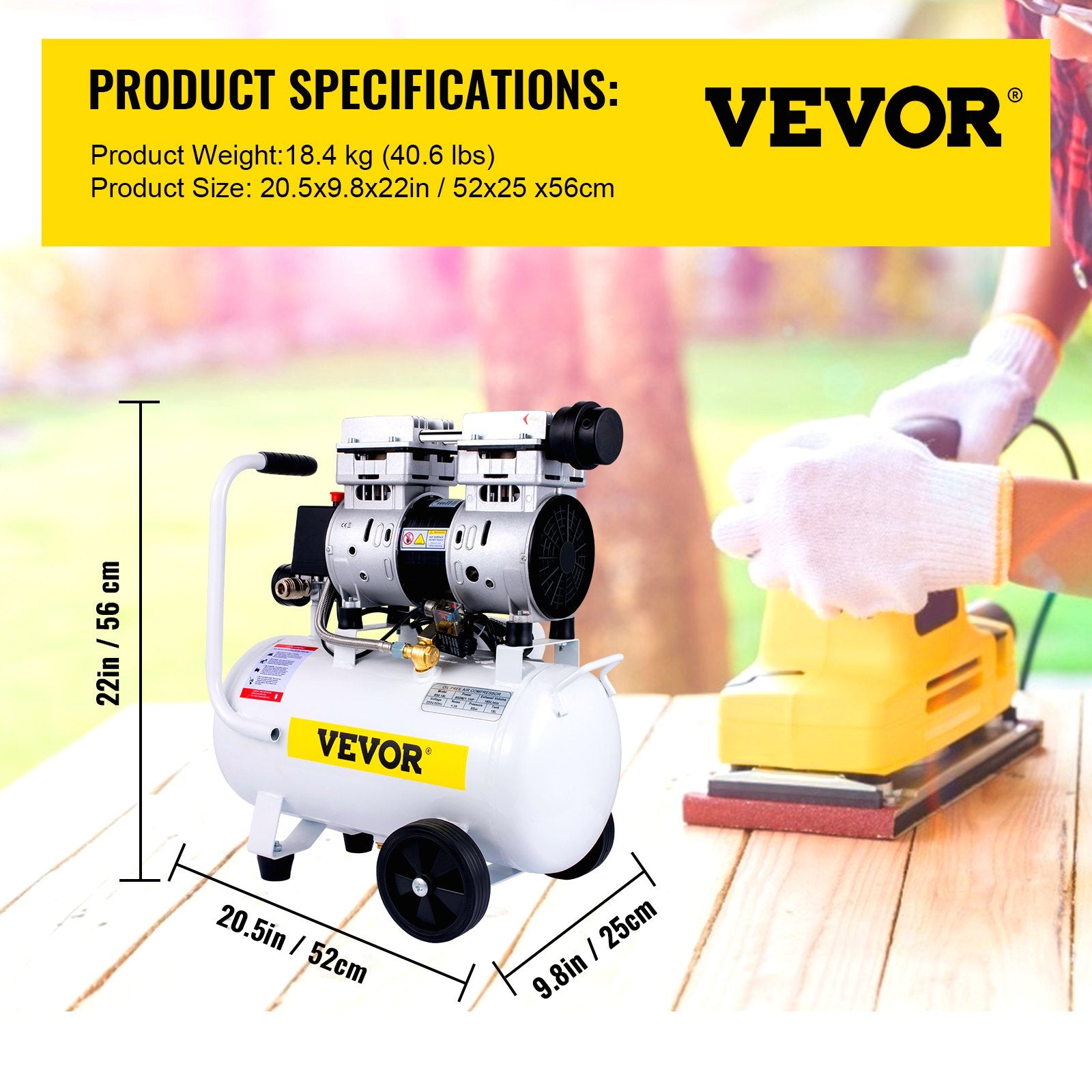 Oro kompresorius VEVOR 850-11-14L, 18 l, 850 W