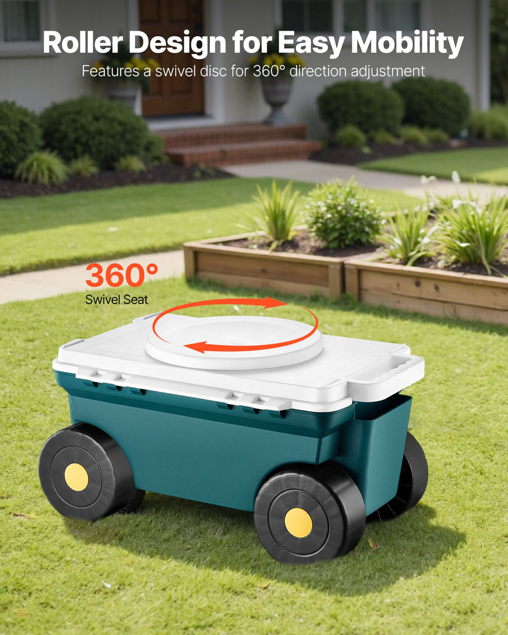 Sodo kėdutė-vežimėlis VEVOR TC4460A, 123 kg apkrova