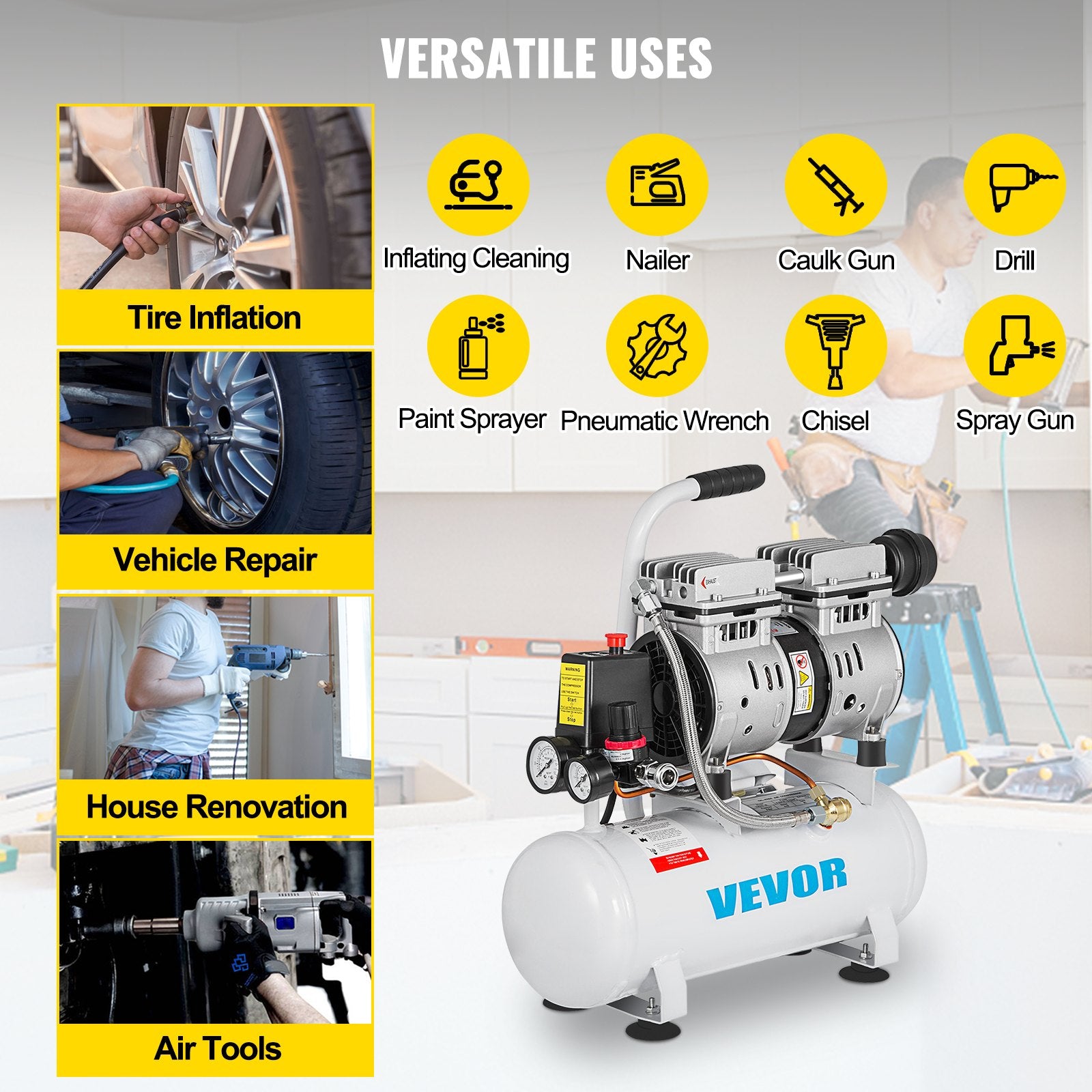 Oro kompresorius VEVOR 9L, 550W