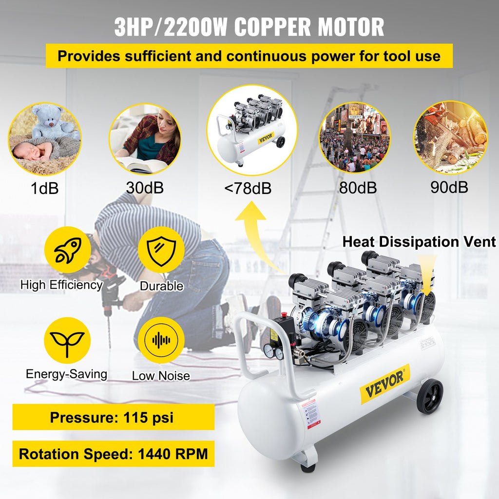 Oro kompresorius VEVOR KYJ-5244, 80 l