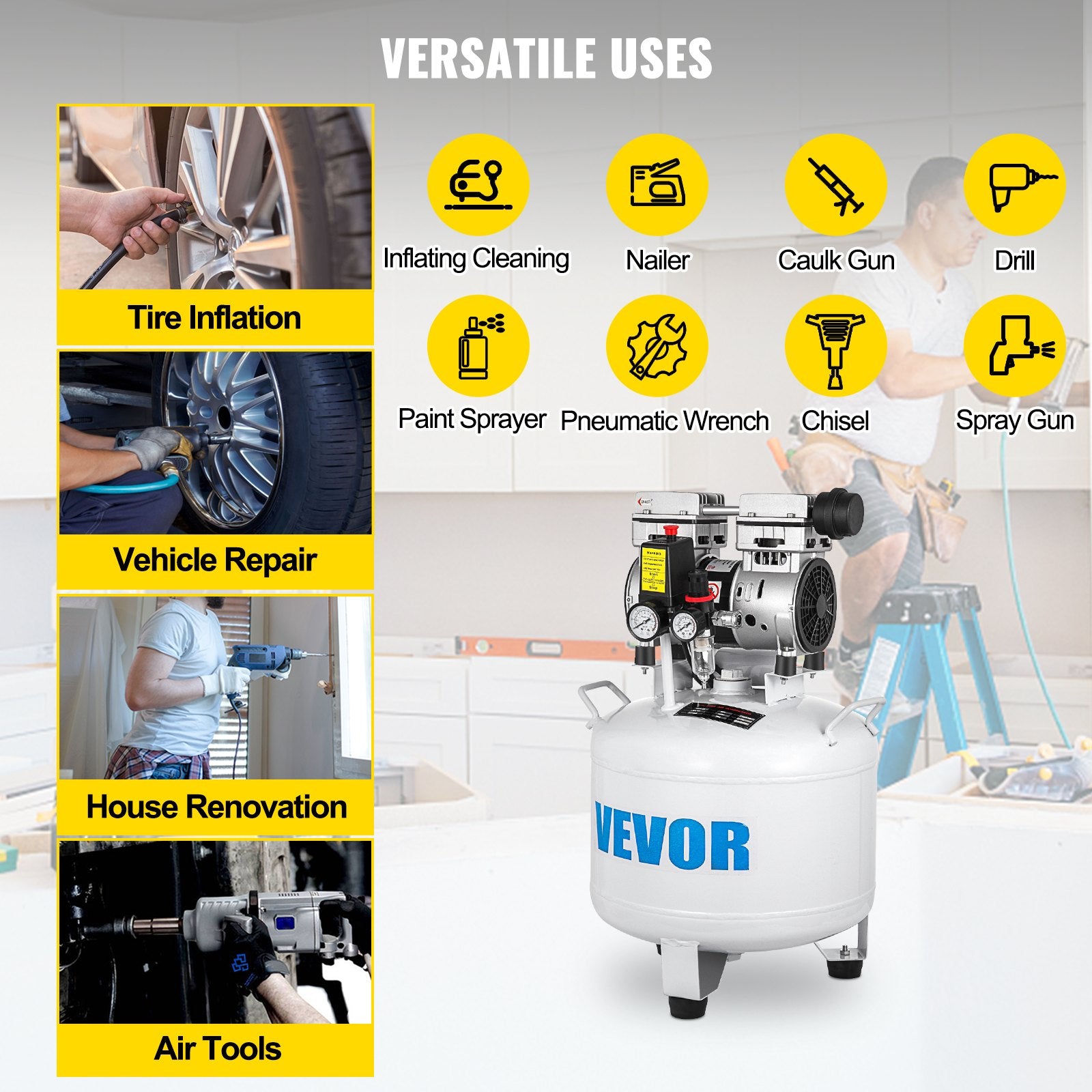 Vertikalus oro kompresorius VEVOR 40L, 850W
